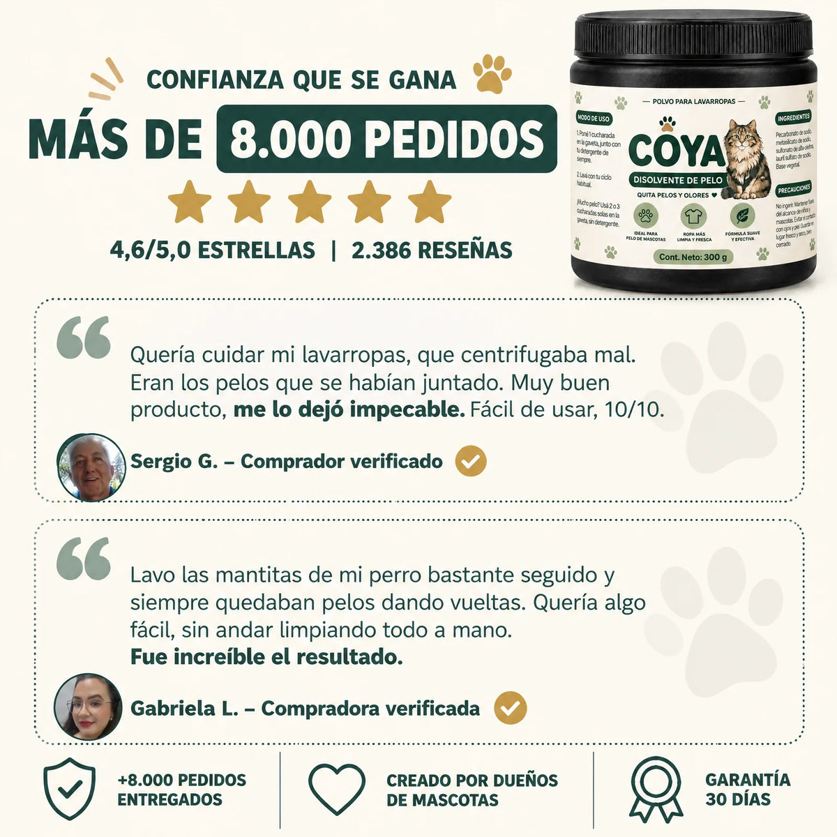 Disolvente de Pelo COYA 6 en 1: el pelo se va con el lavado